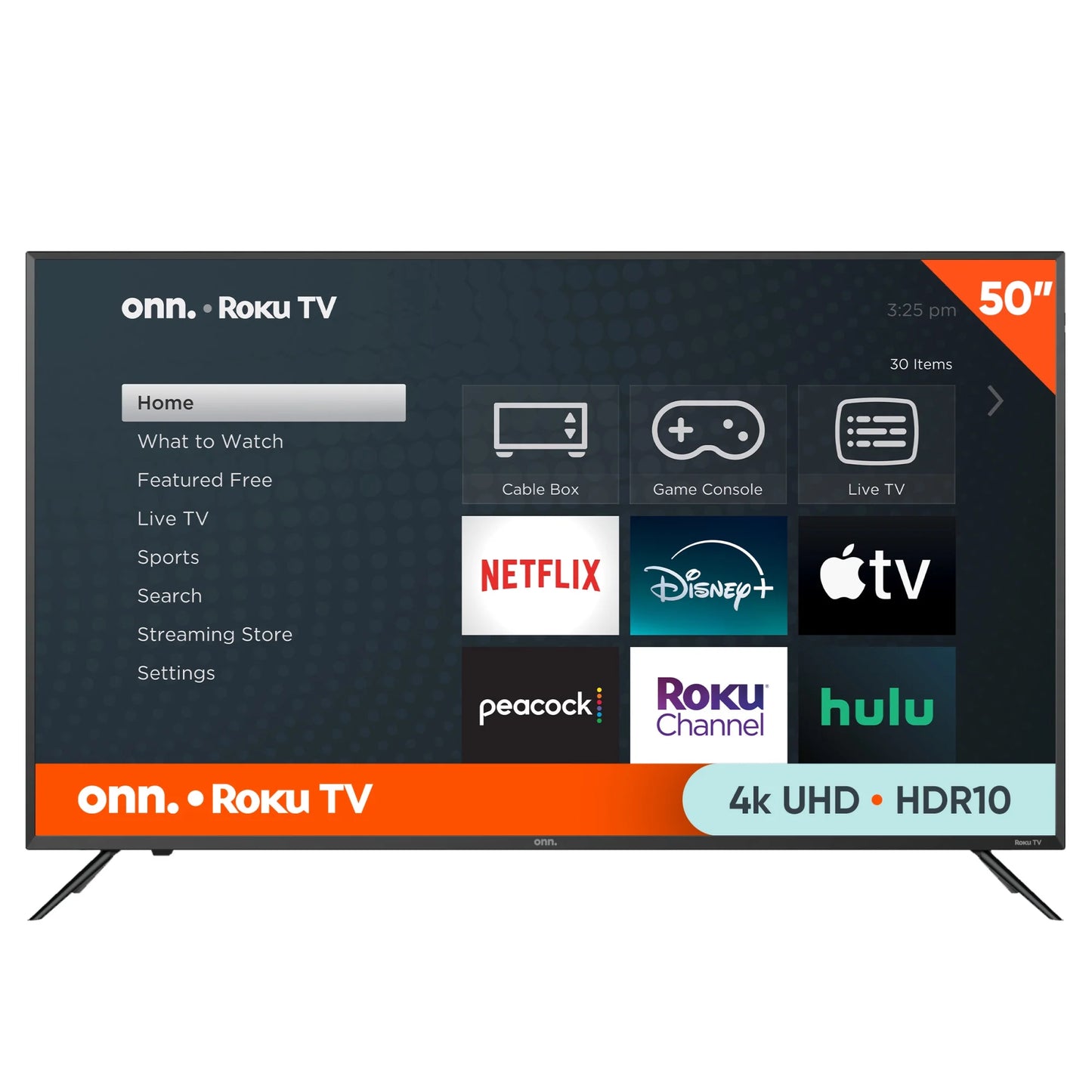 Onn 50” Class 4K UHD (2160P) LED Roku Smart Television HDR (100012585)