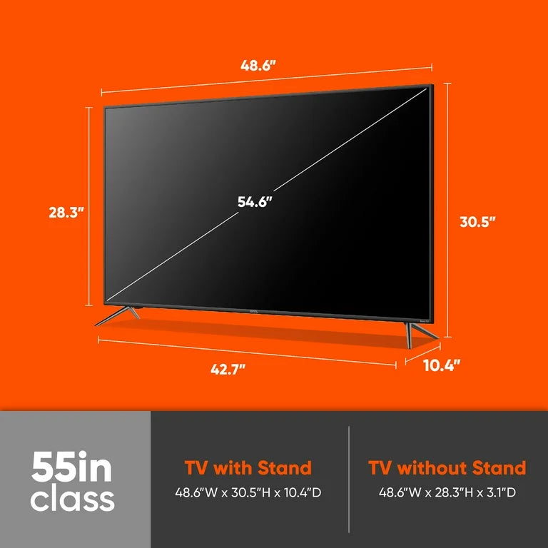 Onn. 55" 4K UHD HDR Roku Smart TV (100012586)