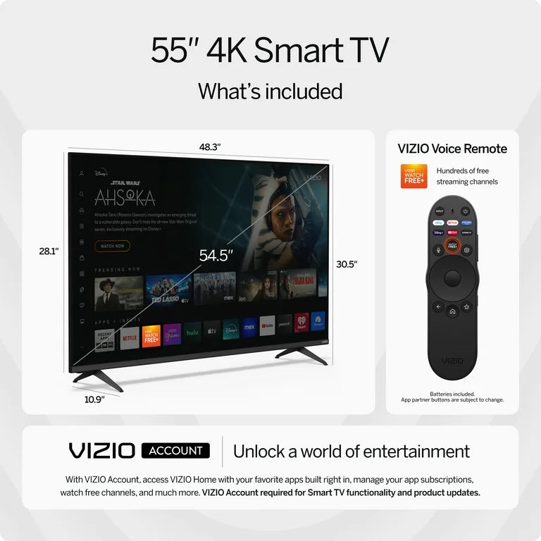 VIZIO 55" Class V-Series 4K UHD LED Smart TV (V4K55M-0804)