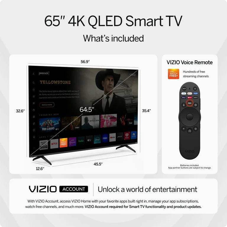Vizio 65" Quantum 4K Smart TV (M65Q6-L4)