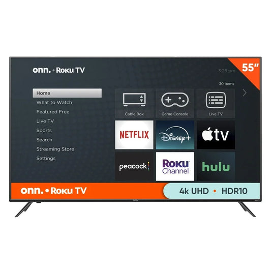 Onn. 55" 4K UHD HDR Roku Smart TV (100012586)