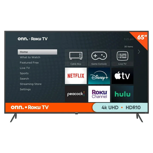ONN 65” Class 4K UHD (2160P) LED Roku Smart Television HDR (100012587)