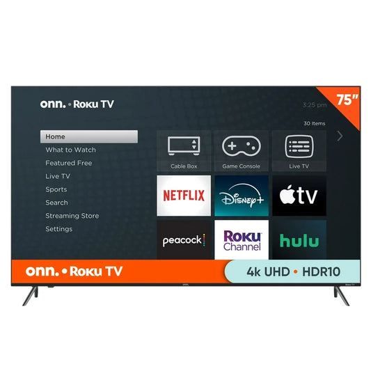 ONN 75” Class 4K UHD (2160P) LED Roku Smart Television (100044717)
